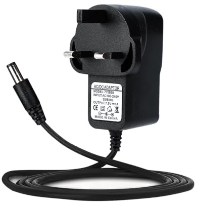 7.5V Power Adapter for Roberts Elise Play20 Gemini iStream2 UK Plug 1A | for Elise DAB/FM/RDS, Play20, Gemini 45/59, and Revival iStream2, 3.3ft Cable Lead