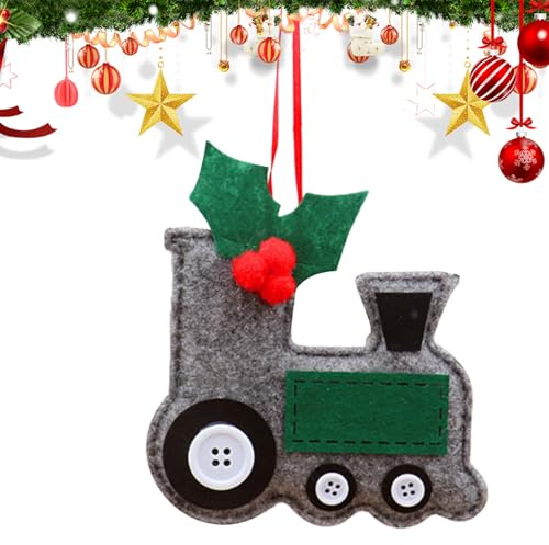 Weihnachtszug | Basteln zum Aufhängen | Christbaumschmuck mit Zug-Design | für Auto-Innenraum, Wand, Wohnzimmer, Innenbereich, Außenbereich, Rucksack, Schaufenster und Zubehör für den Einsatz