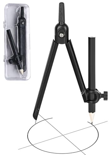 SCJJZ 1Pcs Bleistiftzirkel - Professioneller Kompass für Holzarbeiten, Klemmzirkel für Prüfungen, zweiteiliges Zirkelset für Studenten,für Geometrie, Zeichnen und Zeichnen, Schwarz