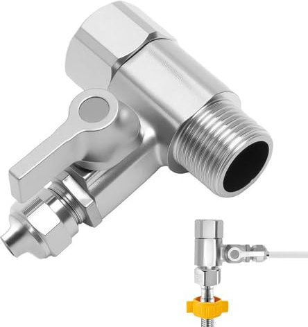 Adaptateur en T Connecteur d’Eau 1/2″ x 1/4″ avec Valve Étanche – Raccord pour Système d’osmose Inverse, Tuyau et Connexion de 2 Appareils