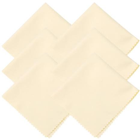 QUARKZMAN 6 Pcs Chiffon De Nettoyage En Microfibre Pour Lunettes, 30 x 30 cm Chiffon De Nettoyage Pour Lunettes, Lingettes De Nettoyage Pour Lentilles D'Électronique Écrans Caméras, Beige