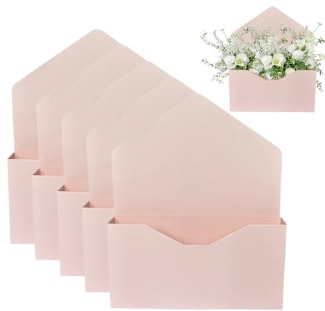 Flower Arrangement Boxes – Paper Folding Bouquet Wrappers, Set of Five Florist Envelope Bags, Diy Gift Giving Occasions, Decorative Paper Floral Packaging, Bouquet Wrapping Boxes