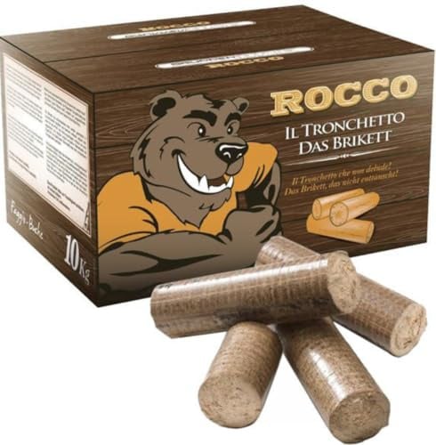 TRONCHETTI DI LEGNA PRESSATA DI PURO FAGGIO 10KG, ROCCO BRUNNEN