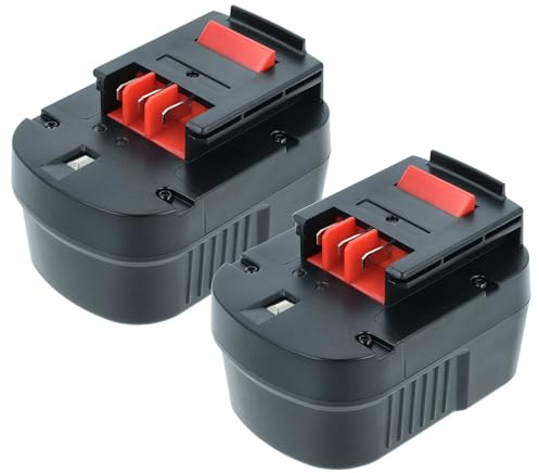 vhbw 2X Akku kompatibel mit Black & Decker HP12KD, HP9019K, HP128F3B, HP12K, HP126K, HP126FSC, HP126FSH Werkzeug (2000 mAh, NiMH, 12 V)