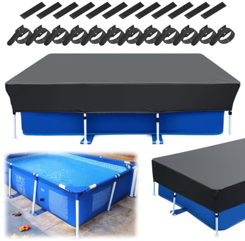 Cobertor Piscina Rectangular,Funda de Piscinas 260x170cm,Cubierta de Piscina Rectangular,Cubierta de Piscina para Marco Rectangular,para Verano e Invierno,para Jardín al Aire Libre