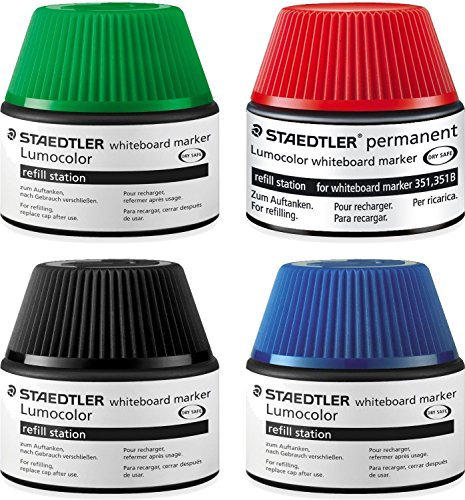 Staedtler Tinte fuer Marker Lumocolor refill station, 30 ml, (4x Nachfüllstation, sortiert)
