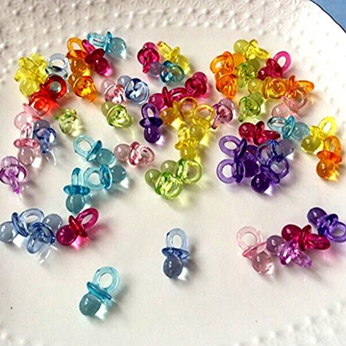 Mini-Schnuller, Acryl, Partyzubehör für Babypartys, Tischdeko, 50 Stück, acryl, mehrfarbig, M