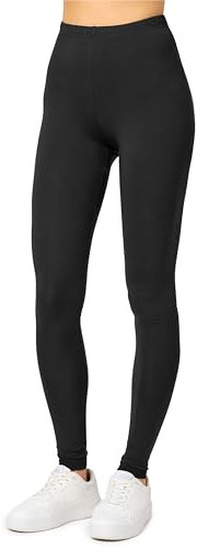 Merry Style Damen Lange Leggings aus Viskose MS10-143 (Schwarz, 3XL)