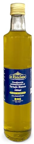 DOS Tartufi - Huile D'Olive Extra Vierge À La Truffe Blanche 500 ml | Goût Intense | Sans Conservateurs Ni Colorants | Pour Chefs Professionnels | Produit Artisanal, Vert Intense