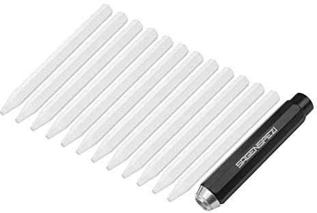 Sägenspezi Kreide weiß 12 Stück inklusive Kreide-Halter für 11 mm bis Ø 12 mm (auch in verschiedenen Farben auswählbar) Signierkreide 11 x 110 mm Forstkreide wasserfest