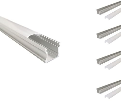 Profilé Aluminium 2m pour Ruban LED Couvercle Opaque (Pack de 5) - SILAMP