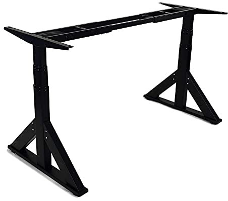 VWINDESK VJ205 Cadre de bureau électrique réglable en hauteur sur pied Bureau Informatique – Deux moteurs 3 segments de base de bureau motorisée Noir