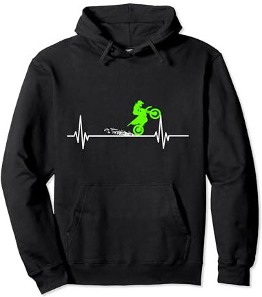 Motocross Heartbeat - Cadeau de moto Enduro Bike Sweat à Capuche