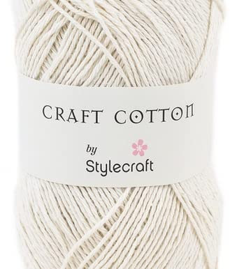 VfmOnline Pack of 10 - Stylecraft Dishcloth / Craft Cotton 100g DK (Ecru 5005)