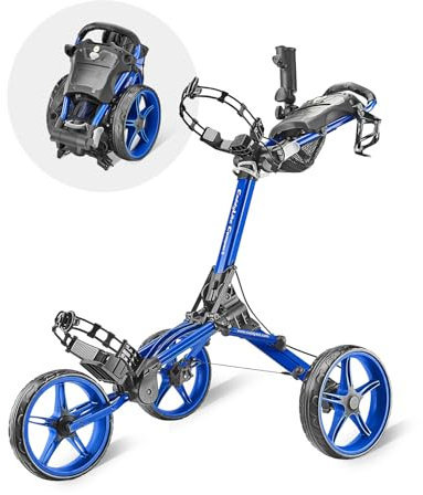 CaddyTek Uni – Erwachsene CaddyLite, Blue Golf-Pullwagen/Trolley, Blau, Compact Folded, Large When Unfolded