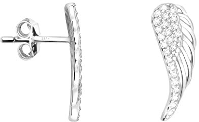 SOFIA MILANI - Damen Ohrringe 925 Silber - mit Zirkonia Steinen - Flügel Engel Ohrstecker - E1853