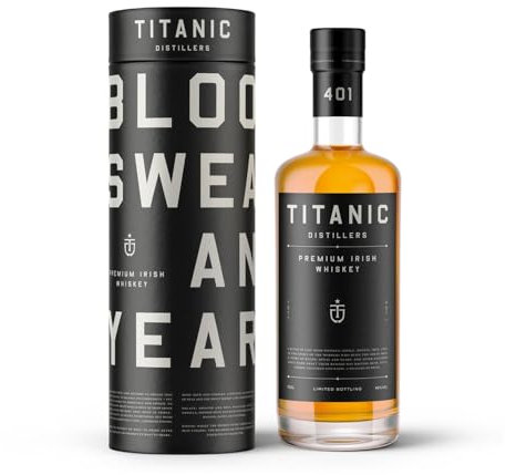 Titanic Distillers, Premium Irish Whiskey, Traditional Smooth Blend, Balanced Notes of Light Vanilla & Spice of Triple-Distilled Malts With Lingering Peat Smoke Finish, Great Gift, 40% ABV, 700ml