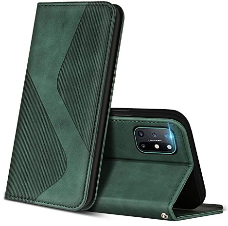 ZONNAVI Hülle für OnePlus 8T, PU Leder Handyhülle mit Kartenfächer und Standfunktion, Lederhülle Flip Wallet Case Schutzhülle für OnePlus 8T (Grün)