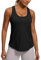 CRZ YOGA Damen Sport Tank Top Racerback Fitness Gym Top Baumwolle Oberteile Locker Atmungsaktiv Ärmellos Tops Schwarz 40