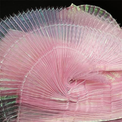 Plissee-Stoffe Für Anzug, DIY-Design, Bühnenform, Modisches Material, Hintergrund-Dekor, Falten-Mesh-Stoff Am Laufenden Meter pink Straighten 1X1.45 M