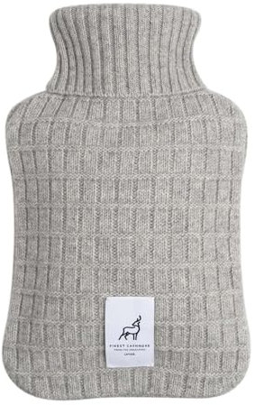 Öko 100% Kaschmir Wärmflasche gestrickt Bauchflasche Blockmuster