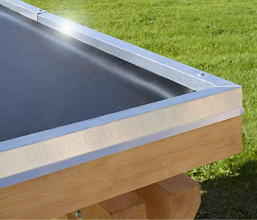 KlesTec EPDM-Folie in 1,52mm Stärke; für Carport-Dach, Garage, Vordächer oder Pergola, VERSCHIEDENE GRÖßEN, wahlweise mit Flächenkleber (3,05 x 3,00 m)