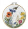 DUTCH STITCH BROTHERS Kreuzstich-Set mit Wildblumen-Zählmuster, 15,2 cm, inklusive Kreolen und Muster – Kreuzstich-Sets für Erwachsene und Anfänger