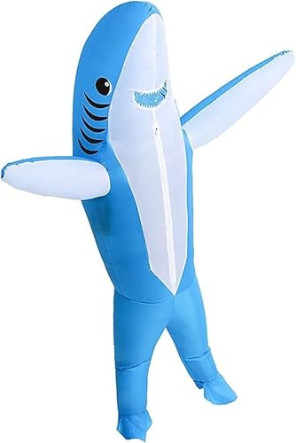 CIBES - Disfraz inflable de tiburón para adulto - Halloween inflable adulto disfraz tiburón para Halloween cosplay fiesta