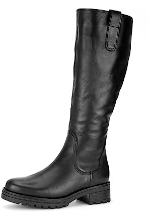 Gabor Damen Klassische Stiefel, Frauen Stiefel,Leichte Mehrweite (G),Lammfell,reißverschluss,Winterstiefel,Winterschuhe,schwarz,37.5 EU / 4.5 UK