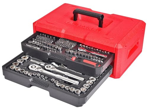 CRAFTSMAN Mechanics Tool Set, 256-Piece Hand Tool and Socket Set with 72-tooth Low Profile Ratchet and 2-Drawer Tool Box (CMMT45256)