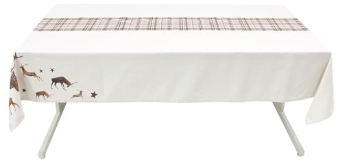 FRANK FLECHTWAREN Tafeldecke Sternen-Hirsch, 100% Baumwolle Maße: 140 x 240 cm