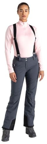 Dare 2b Diminish wasserdichte Skisalopettes für Damen, gefüttert und verstellbare Taille und Saum, perfekt für Winter, Outdoor und Schneesport, Ebenholzgrau