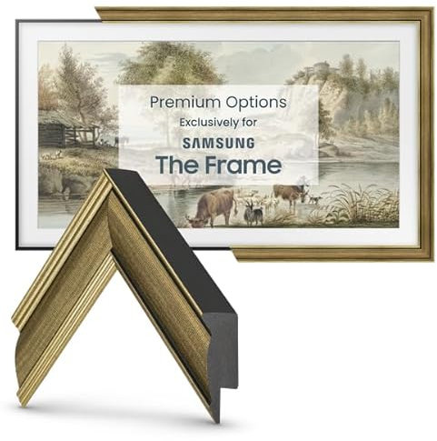 Frame My TV Deco TV-Rahmen – Industrie-Messingrahmen, schmaler Rahmen, nur kompatibel mit Samsung The Frame TV (3 Zoll, Chip-Farbe)