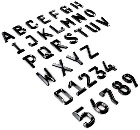 NewL Benutzerdefinierte Großbuchstaben aus Kunststoff für Auto und Briefkasten, Hausaufkleber, Emblem, Namensschild, Kit (schwarz)