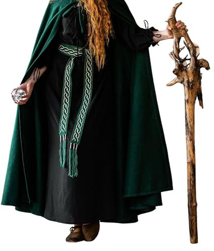 Leonardo Carbone® Unisex Wikinger Gürtel Elina - Männer Gürtel, Mittelalter Kleidung Herren, Gürtel Damen, LARP-Kleidung, Karneval, Cosplay, Hobbit Kostüm - 100% Baumwolle Grün