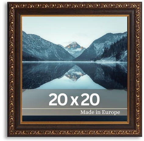 VictoR antiker - kunstvoller Fotorahmen „Chagall“ in Schwarz Gold - 20x20 cm Deko Bilderrahmen Vintage - Bilderrahmen Quadratisch - Bilderrahmen Schwarz 20x20 - Barock