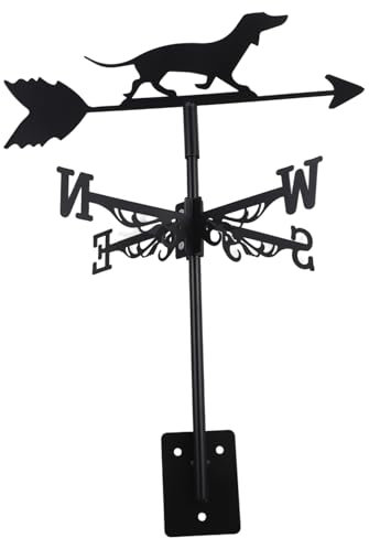Milisten Dachshund Wetterfahne Dekorativer Windrichtungsanzeiger Für Garten Und Dach Installieren Langlebiges Outdoor Ornament Für Tierliebe Gartenbesitzer