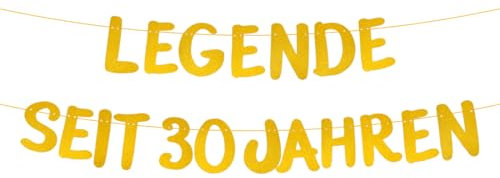 30 Geburtstag Deko Lustige Banner, Legende Seit 30 Jahren Geburtstag Girlande, 30 Geburtstag Männer Frauen Deko, Geburtstagsbanner 30 Gold für Frauen Mann Party Deko