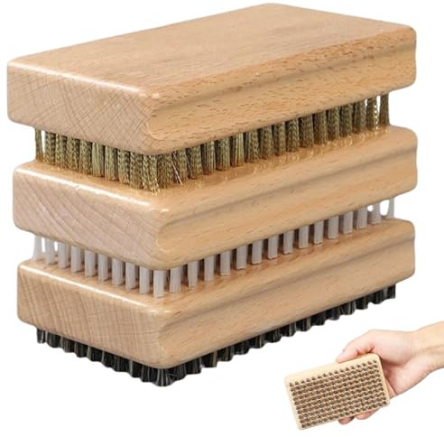 Peosaard Snowboard -Wachs -Kit, 3pcs Snowboard -Wachsbürste hölzerne Snowboard -Wachs -Kit mit Nylonbürste, Pferdehaarpinsel, Messingbürste wiederverwendbar