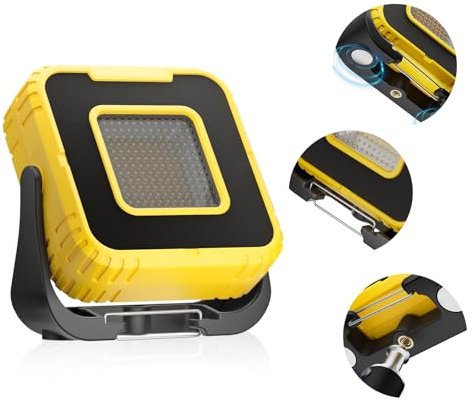 COPPA Lumière Travail, GZ01 Portable Lampes D'atelier 3000mAh Rechargeable 360°Rotable Dimmable Magnétique LED Lamp Inspection Mecanicien avec SOS Stroboscopique Rouge pour Outdoor Randonnée Working