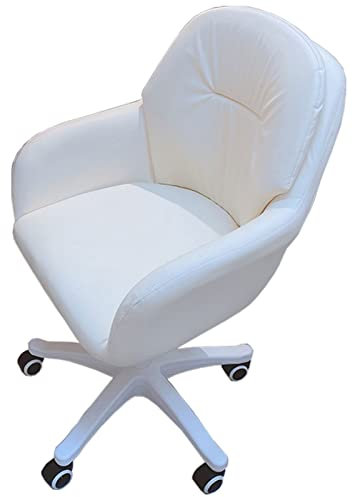 AISNXOQI Ergonomischer Heimbürostuhl, Drehstuhl aus PU-Leder mit hoher Rückenlehne, Rollen und Untergestell, Schreibtischstuhl für Schlafzimmer/Waschtisch
