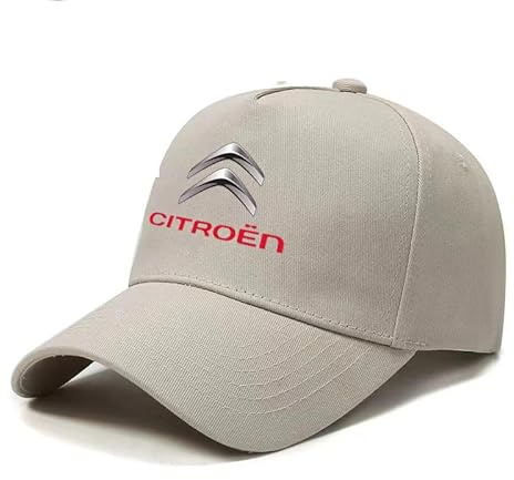 MWJTWO Baseballcap Mit Auto-Logo für Citroen AMI Electric 2020-2023,Unisex Einstellbare Autofans Logo Basecap Sportliche Autofan-Kappe Stickerei Baseballkappe Sonnenhut Sonnenmütze,Beige-1