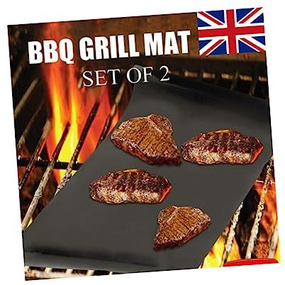 Milisten Barbecue à Chaleur Adhérent Feuille de Cuisson Réutilisable pour Grill Four Noir