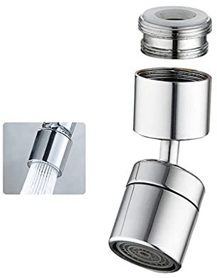 ACVACV Adattatore di prolunga for Rubinetto del lavandino con ugello Flessibile for Rubinetto da Cucina, 720/360 Gradi, Filtro antispruzzo Universale, 1 Pezzo(360 Degree Rotation)