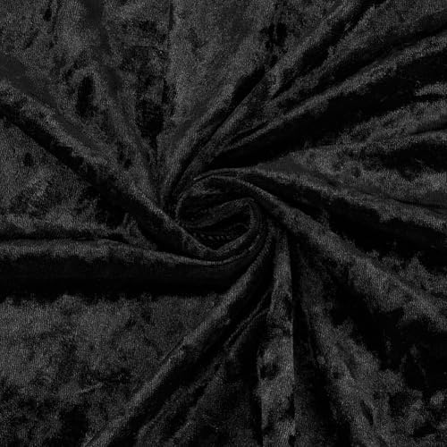 BENECREAT 1.6x1m Pannesamtstoff Weicher Samtiger Stoff Schwarzer Knitterfreier Samt Polsterstoff Zum Nähen von Kleidung Polster Dekoration
