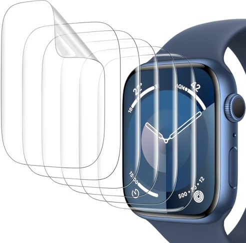 Misxi TPU Schutzfolie für 45mm Apple Watch Series 9/8/7, 6 Stück | Flexible TPU-Folie, Kratzschutz Displayschutzfolie, Selbstheilungsfunktion, Blasenfreier Installation und HD Klarheit