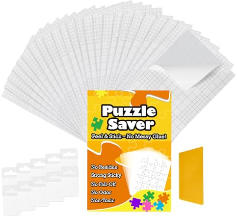 Puzzle Saver Peel Stick Glue Sheets, 12 PCS Clear Adhesive for 2x1000-Piece