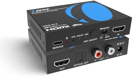 OREI HDMI Audio Extractor ARC 4K@60Hz, Downmix, CEC, HDCP 2.2, L/R, Optical