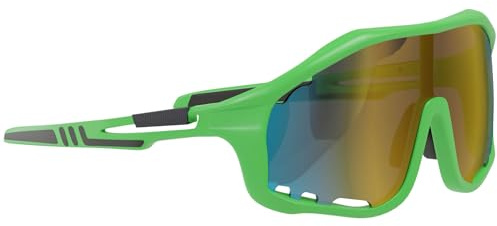 BEZLIT Sport Sonnenbrille Herren Damen Shield Brille Polycarbonat mit Belüftungsschlitzen UV Protect Outdoor Fahrradbrille Freizeitbrille (Green)