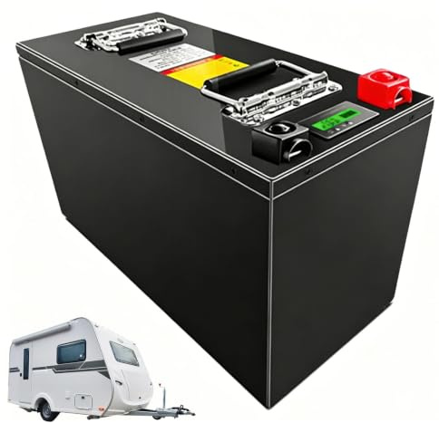 JHKJ Batteria al Litio Ferro fosfato 12V 24V per Camion, 50Ah, 100Ah, 150Ah, 200Ah, Pacco Batteria al Litio con Maniglia per Camper/carrelli da Golf